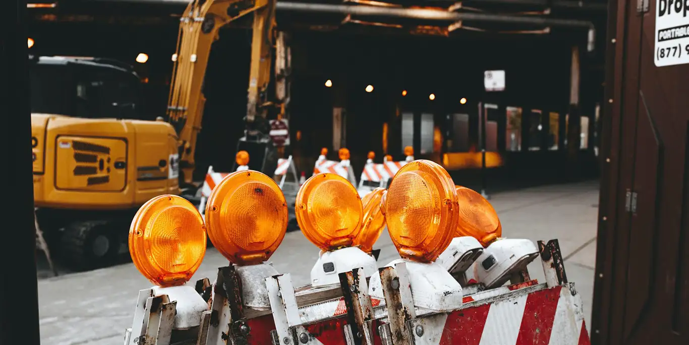 safety barriers on a construction site