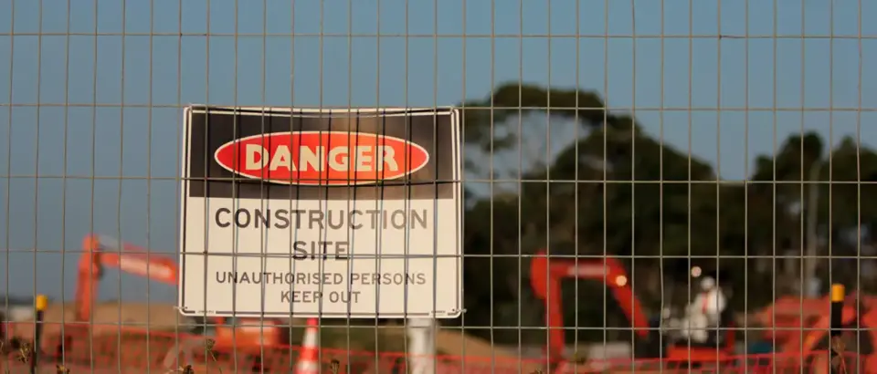 DANGER sign for a construction site