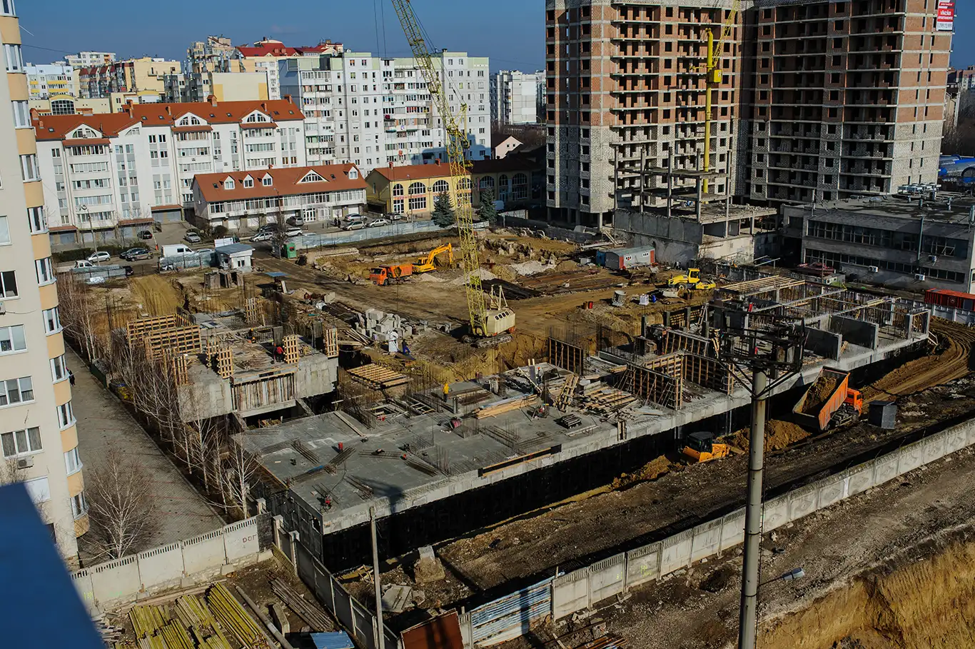foundation construction for a high rise building