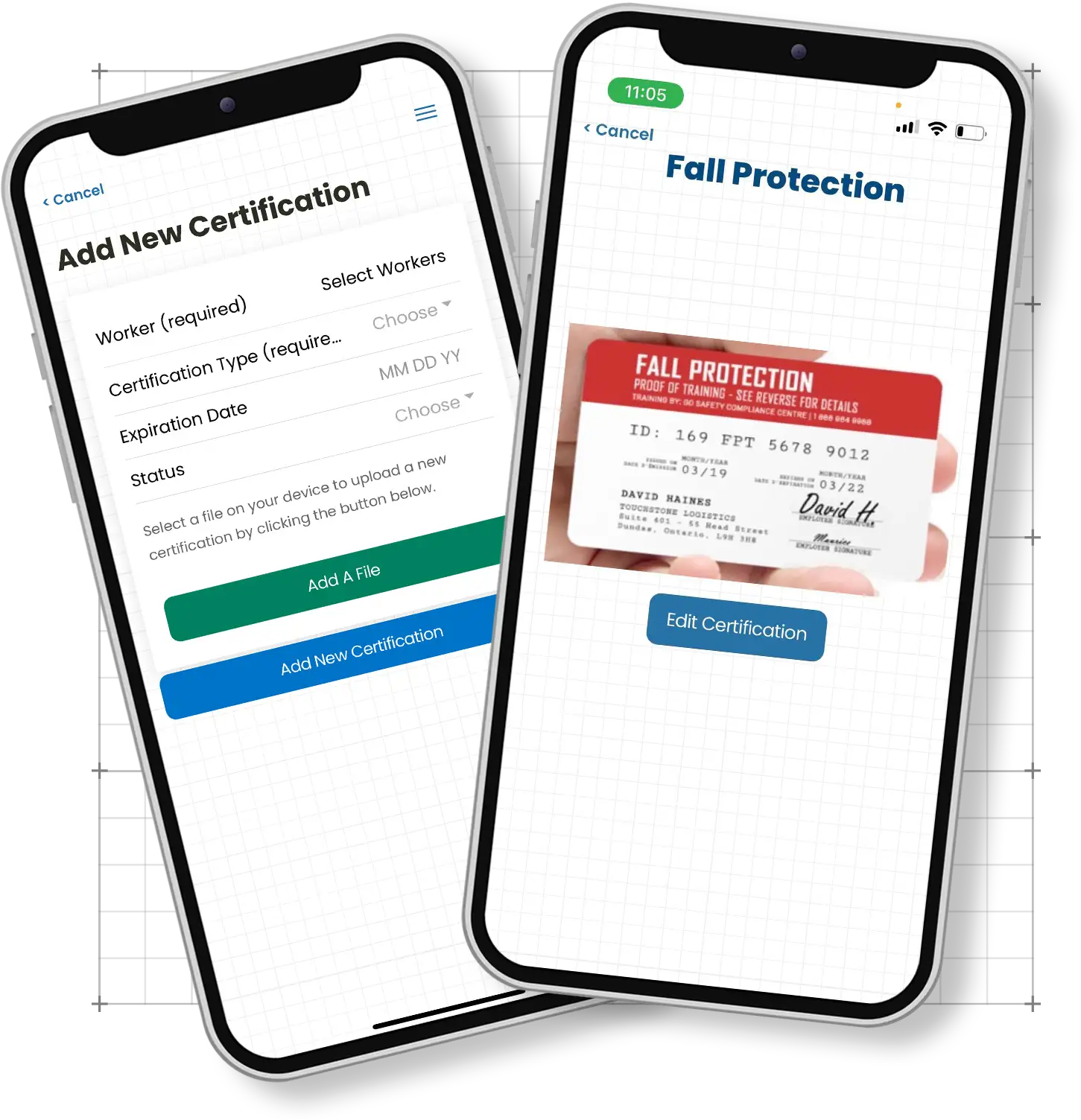 Showing expiring certificates in the mobile app