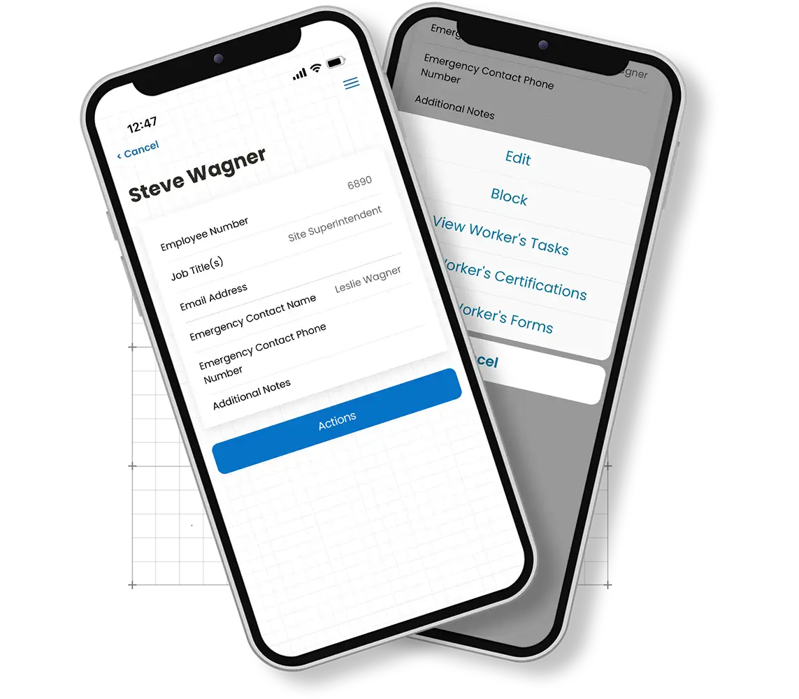 Showing the critical data feature in the Corfix construction document management mobile app