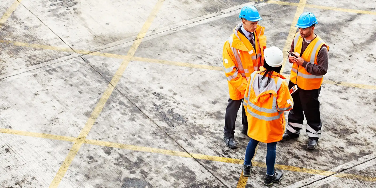 Health and safety inspectors on a job site