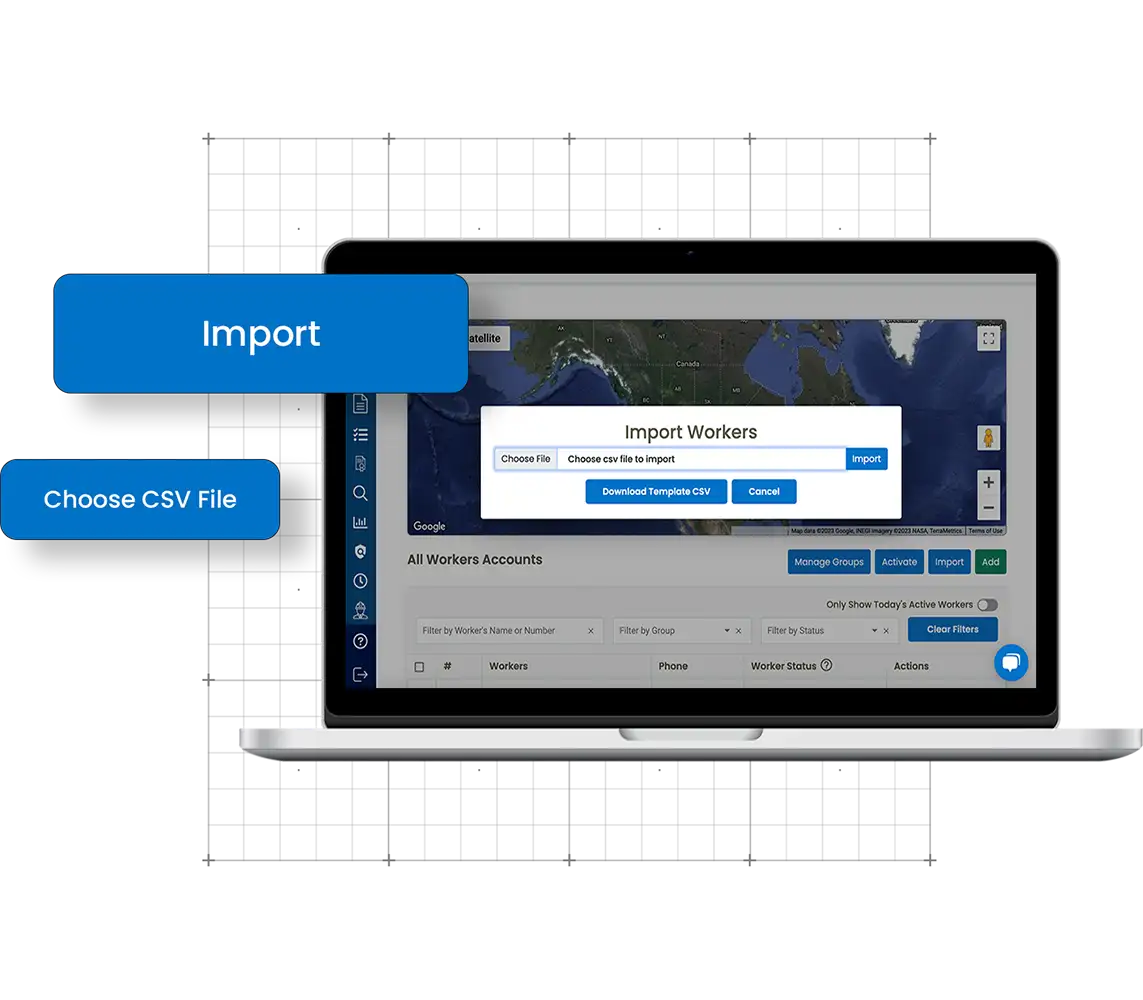 Showing the CSV import feature in the Corfix construction document management mobile app