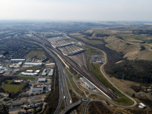 aerial view of the channel tunnel (chunnel)