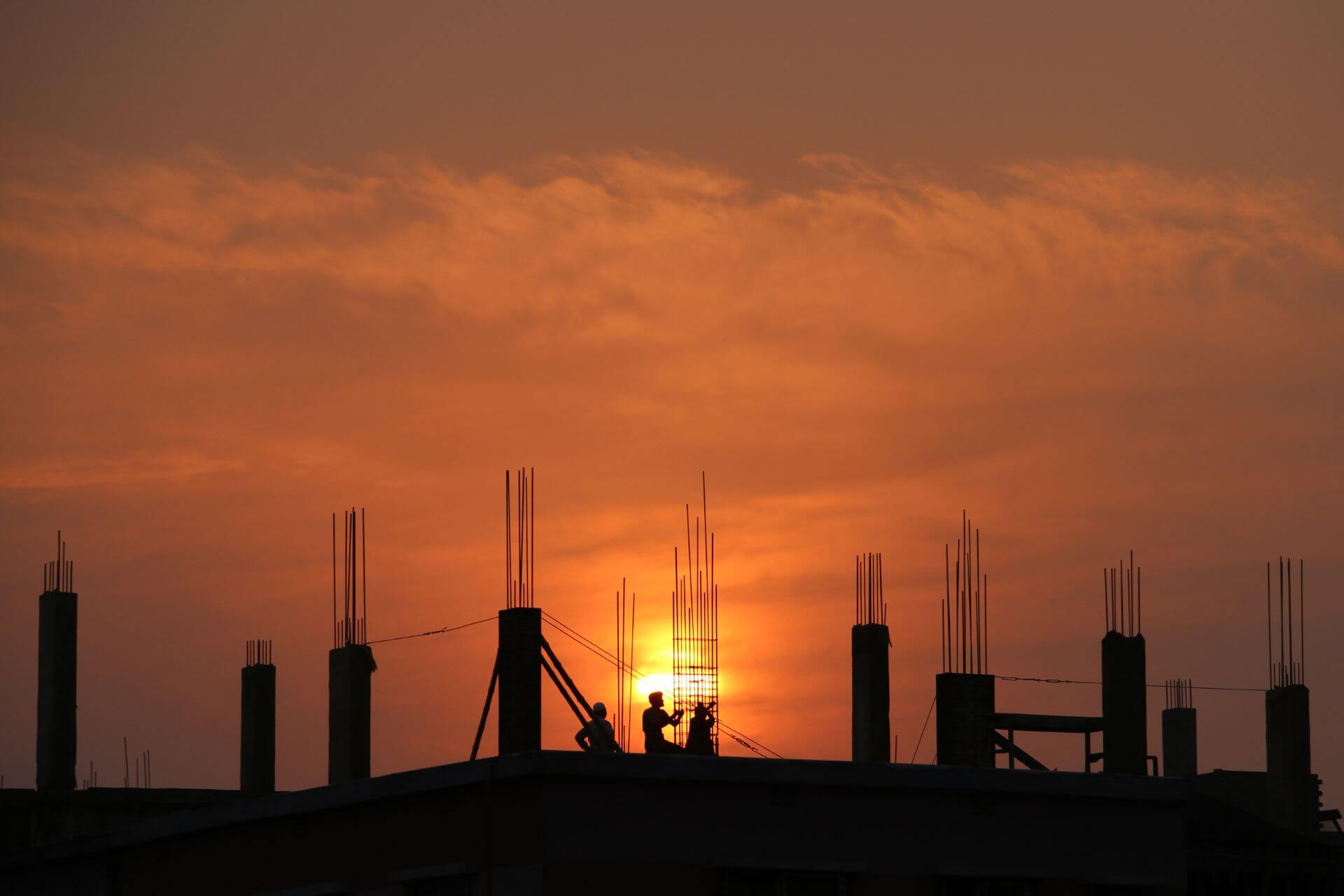 rebar with sunset