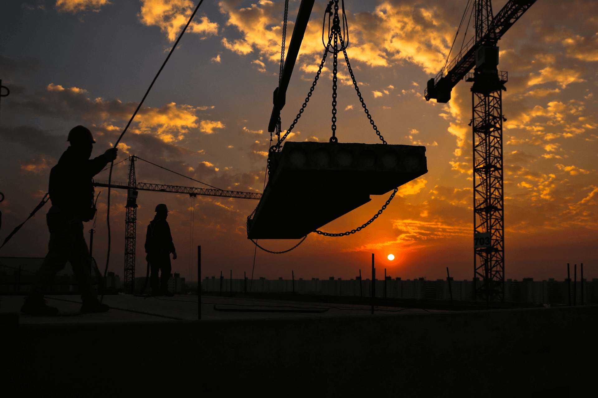 construction sunset